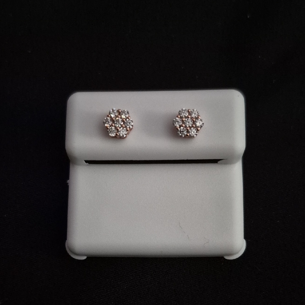Elegant Silver Stud Earrings | 925 Silver | 0.56 CTW | 6mm Rose Gold